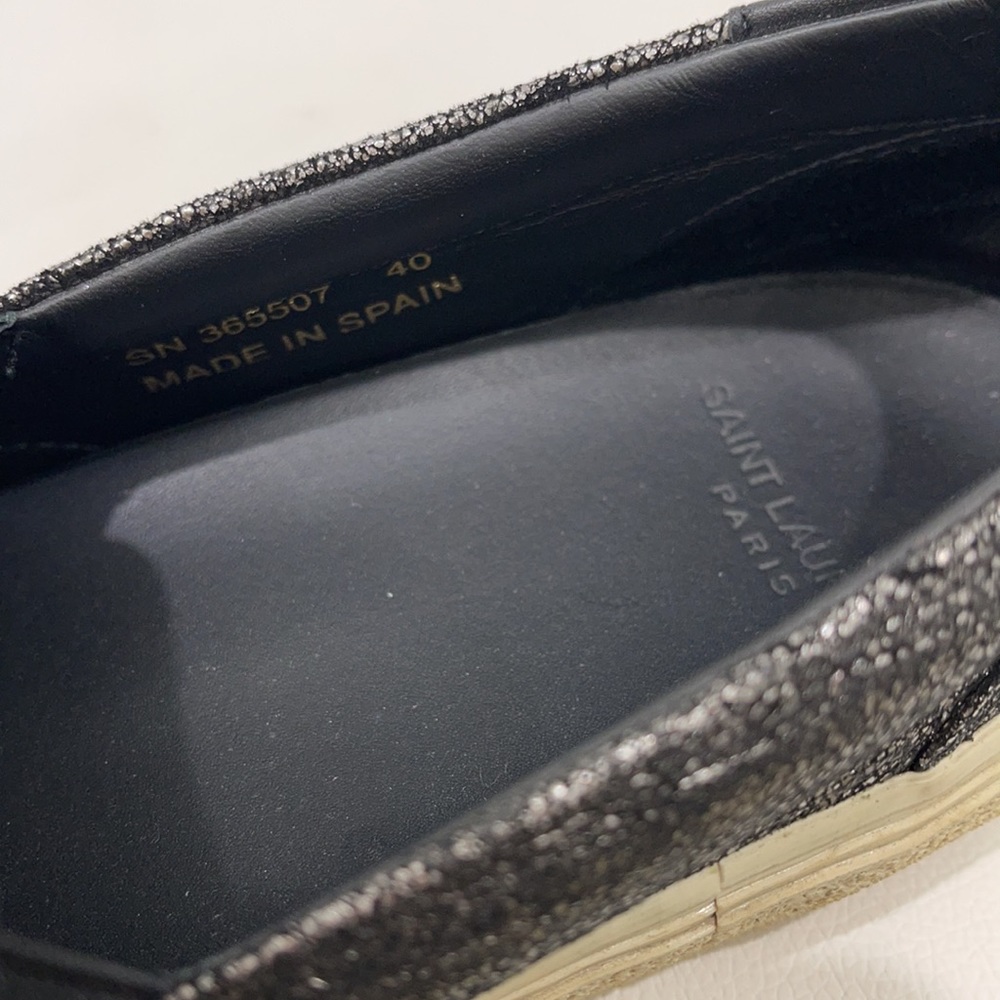 SAINT LAURENT Silver Croc Effect Sneakers Sz 40 - Picture 5 of 6
